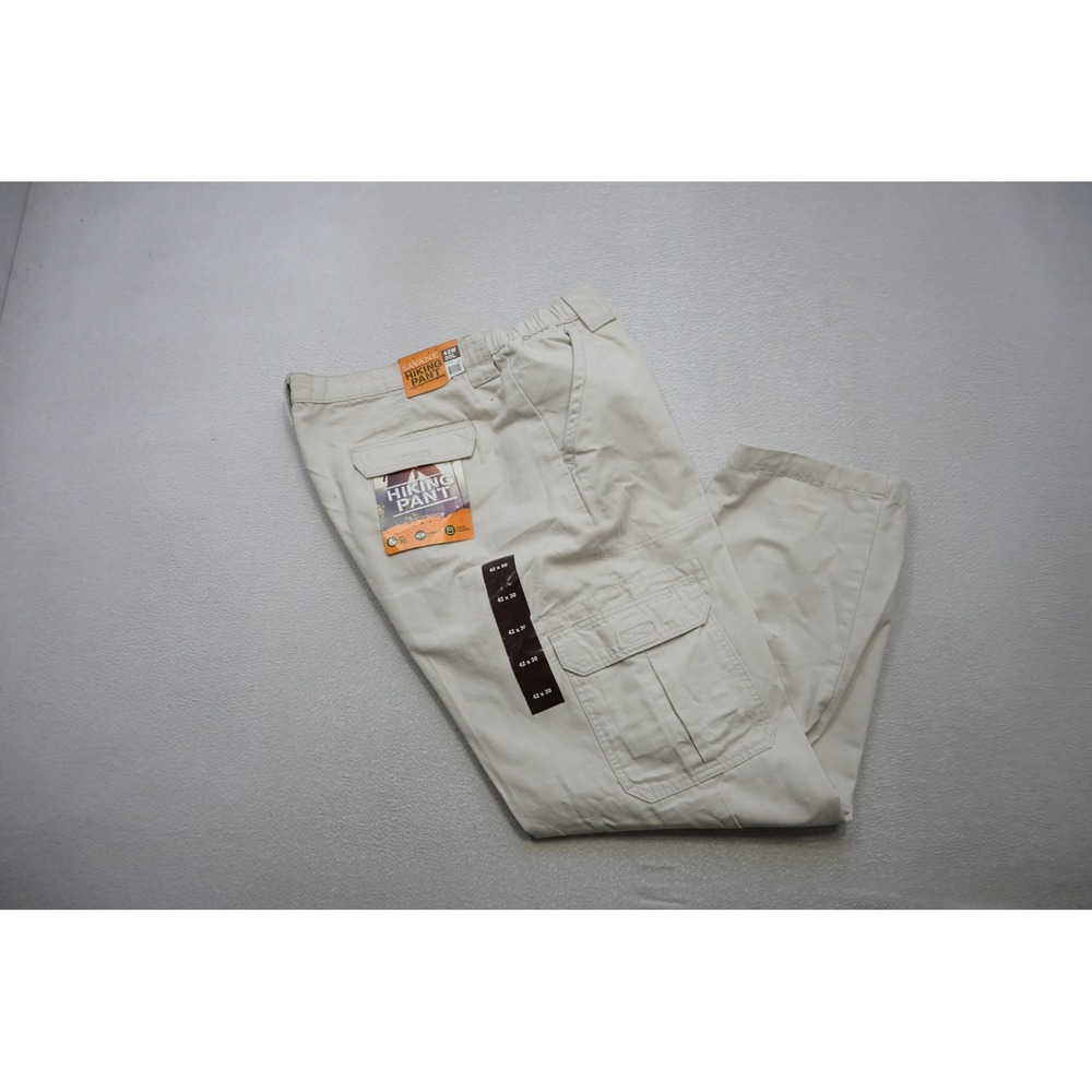 Savane Hiking Cargo Pants Mens 42x30 Stone Beige Camp Cotton Utility‎ New